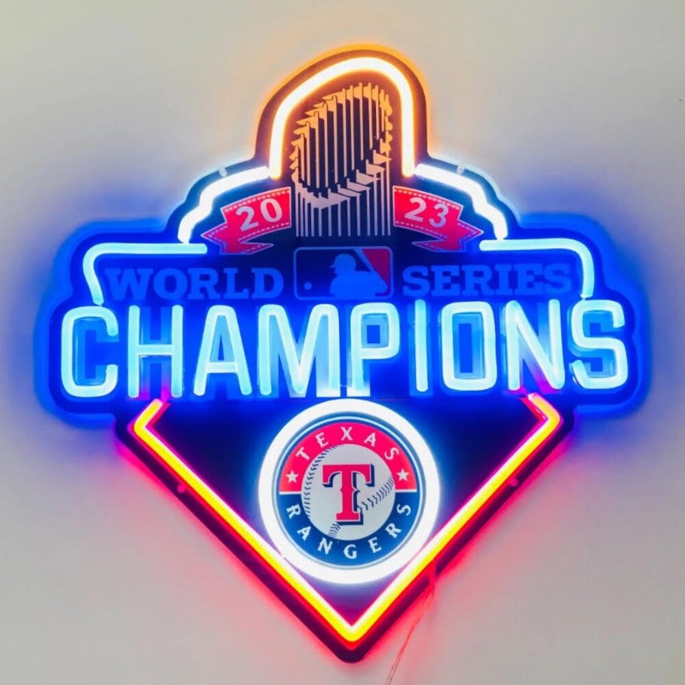 TEXAS RANGERS 2023 WORLD CHAMPION NEON LED SIGN